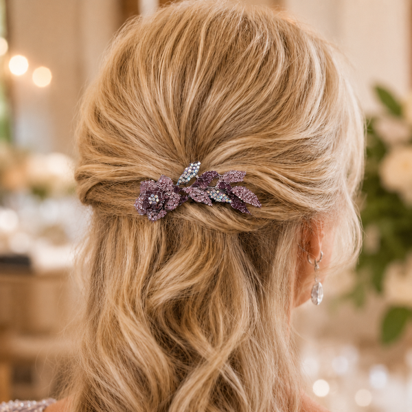 Rose Crystal Barrette for Weddings | Symila | Symila