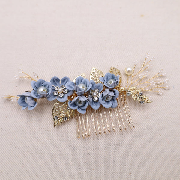 New?Anthropologie-Gold Hair Comb with Blue and White Flowers Anthropologie | Accessories | Newanthropologiegold Hair Comb  main image 4