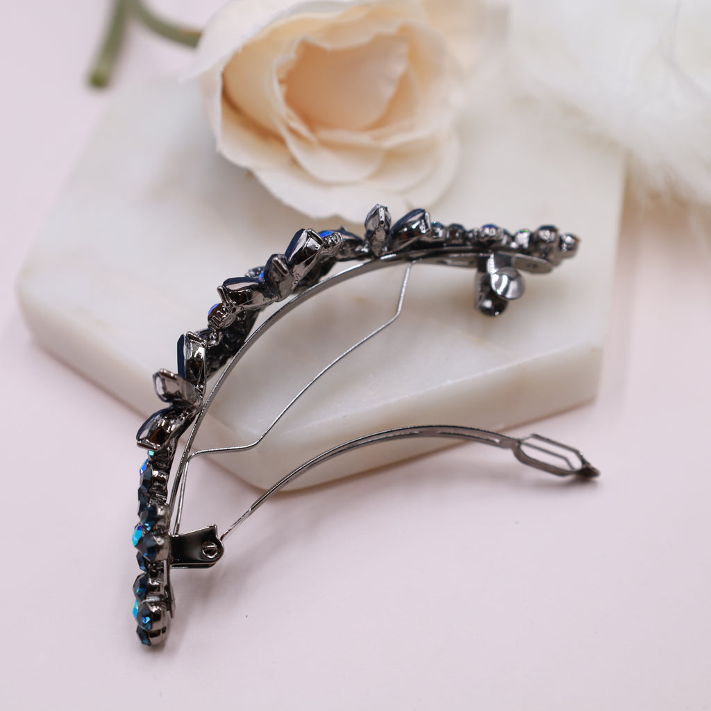 curved hair barrette  for long thick hair