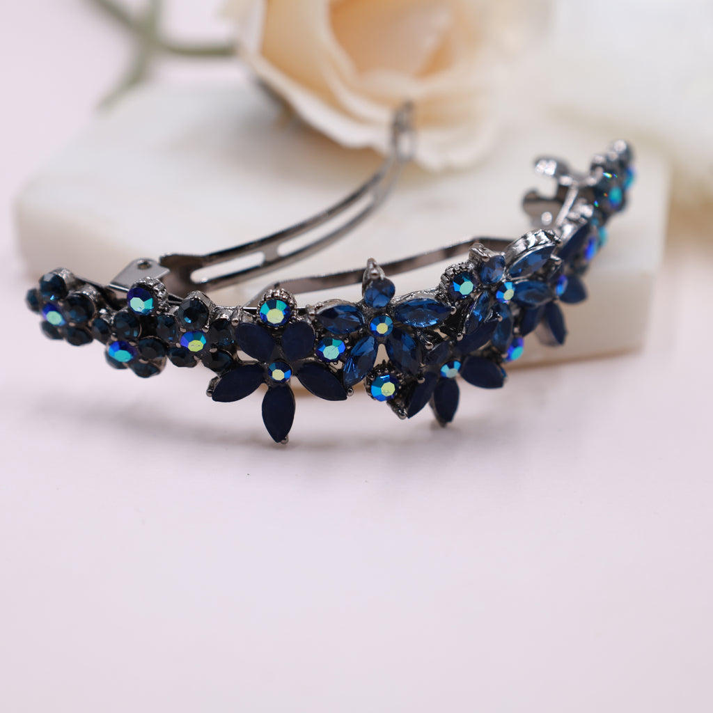 navy blue hair accessories barrette for long thick hair