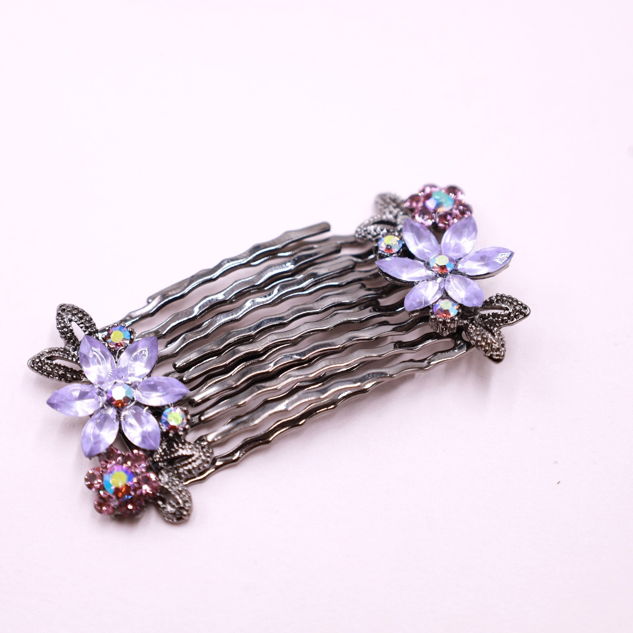 Floral Crystal Hair Comb Set for Half-Up Hairstyles | Symila  display picture 2