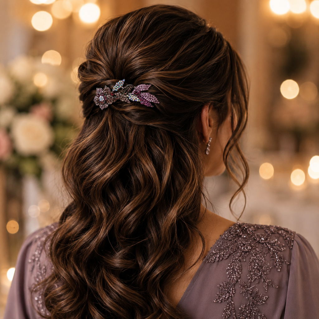 Rose Crystal Barrette for Weddings | Symila | Symila