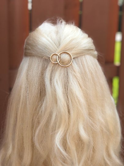 Gold Interlocking Geometric Hairpin Barrette - Symila Fashion