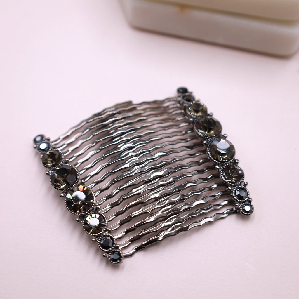 Gray Crystal Hair Accessorie Comb Set - Symila Fashion