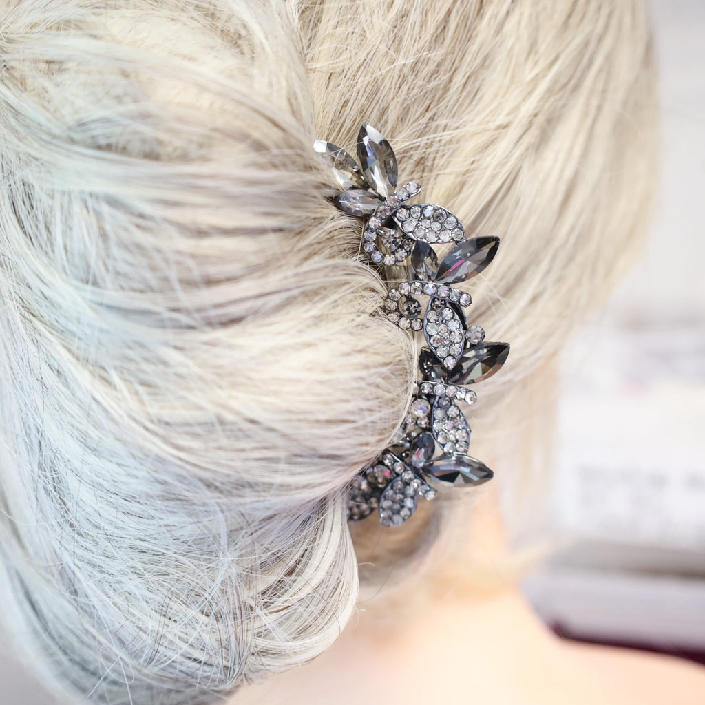 Gray Crystal Hair Stick - Symila Fashion