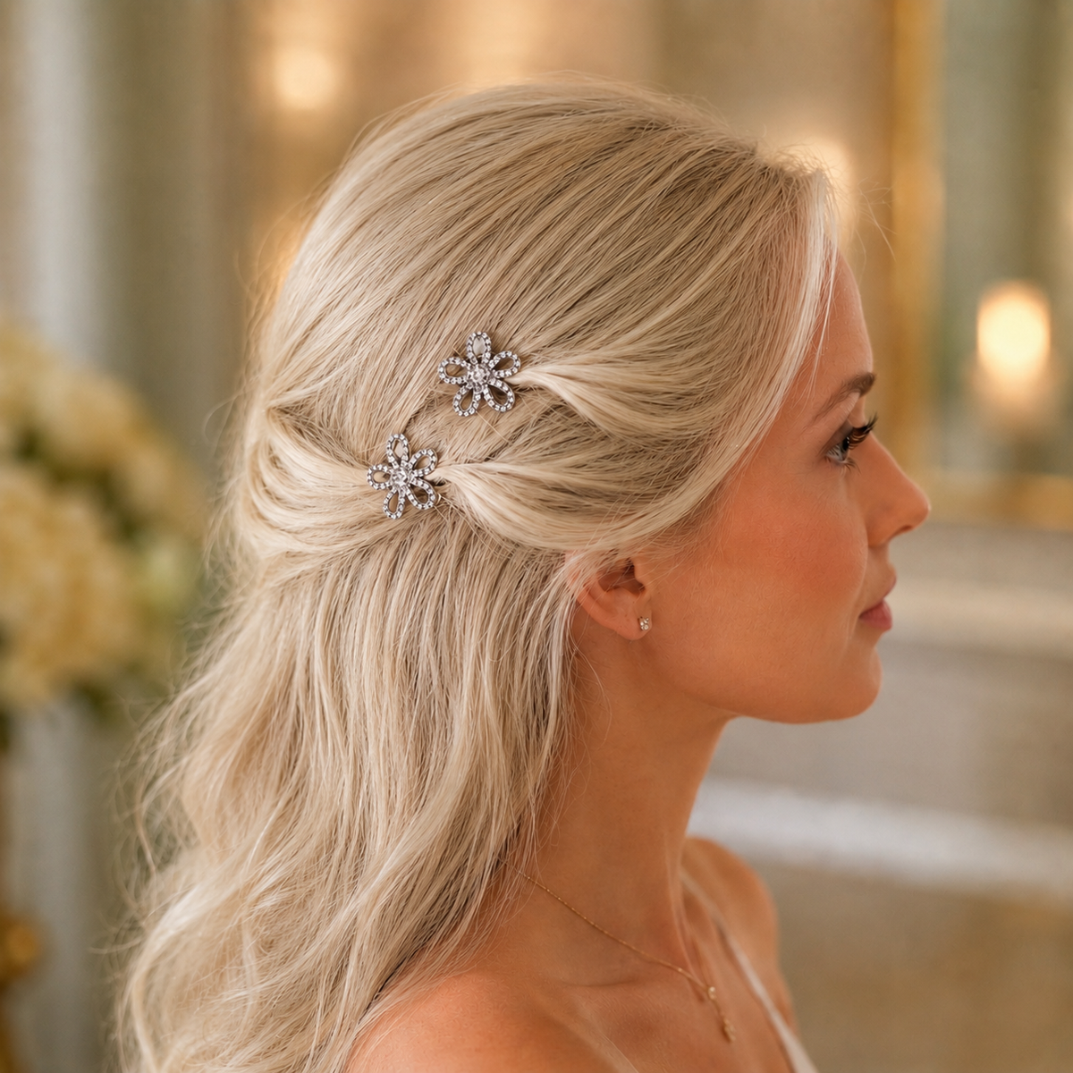 アクセサリー Marie Crystal Magnetic Hair Clips for Fine Thin Hair | Set of 2 | Symila