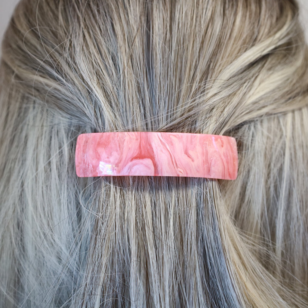 Pink Swirl Hair Barrette - Symila Fashion