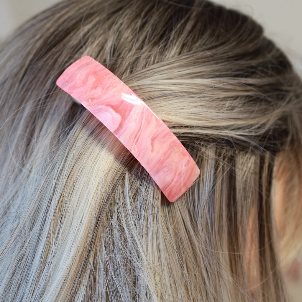 Pink Swirl Hair Barrette - Symila Fashion