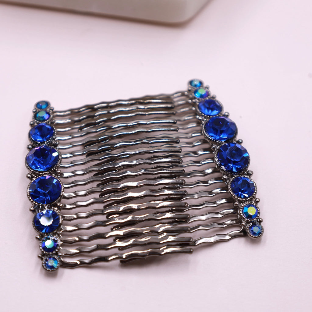 Royal BlueCrystal Hair Accessorie Comb Set - Symila Fashion