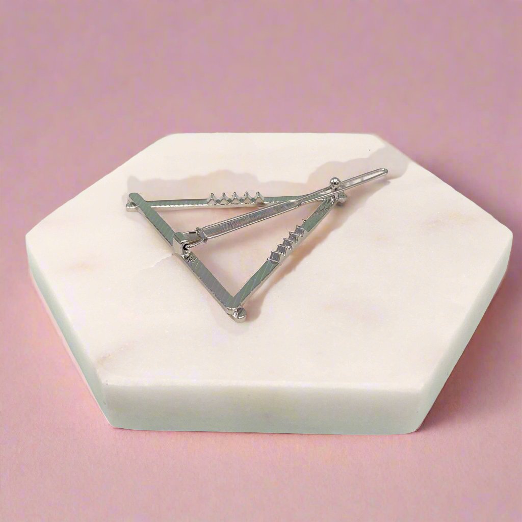 Silver Triangle Geometric Hairpin Barrette - Symila Fashion