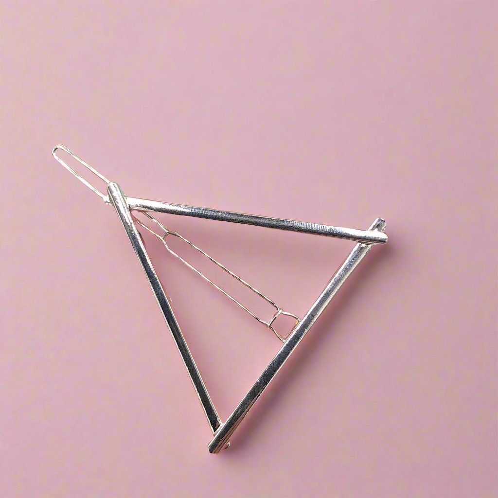 Silver Triangle Geometric Hairpin Barrette - Symila Fashion