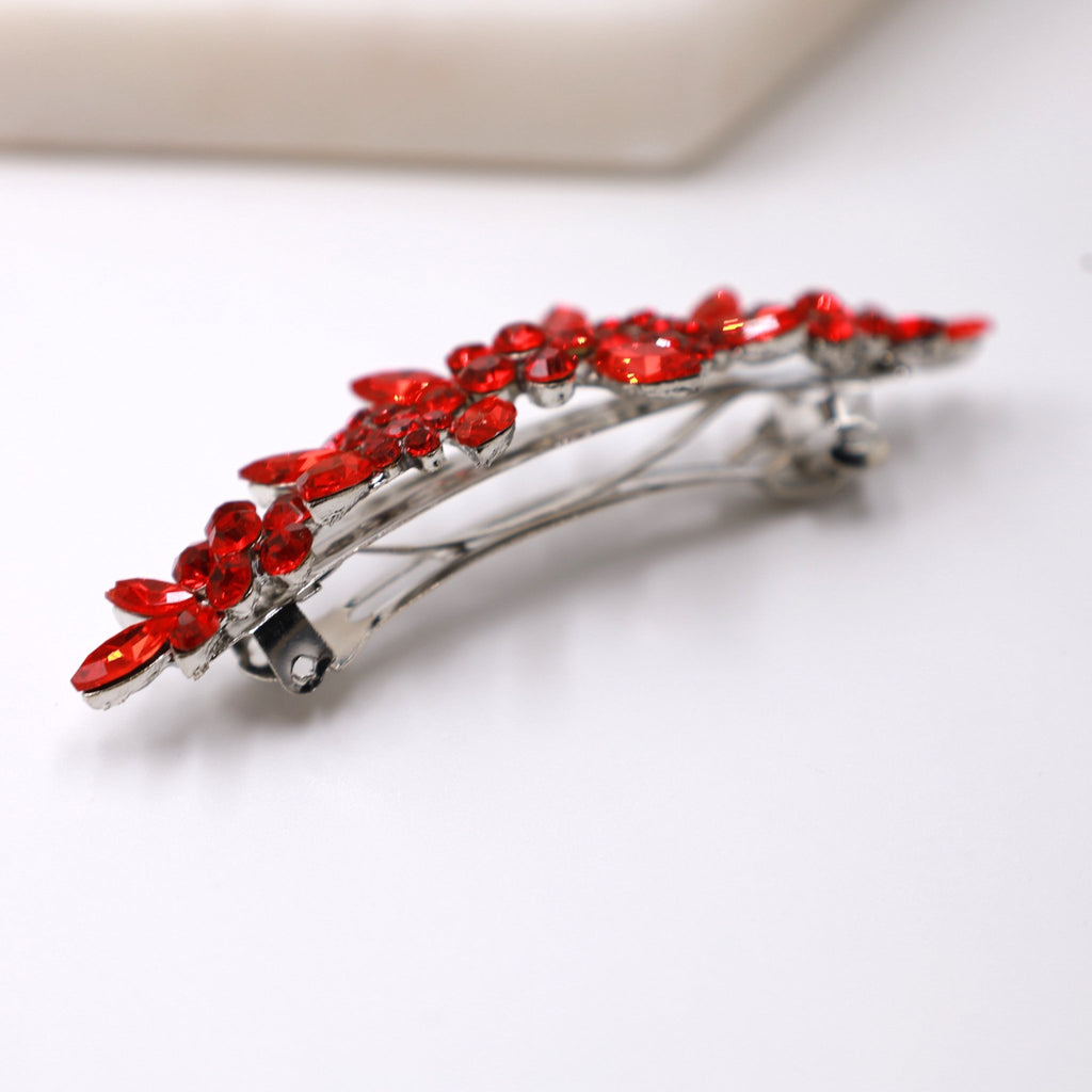 Small Red Crystal Barrette - Symila Fashion