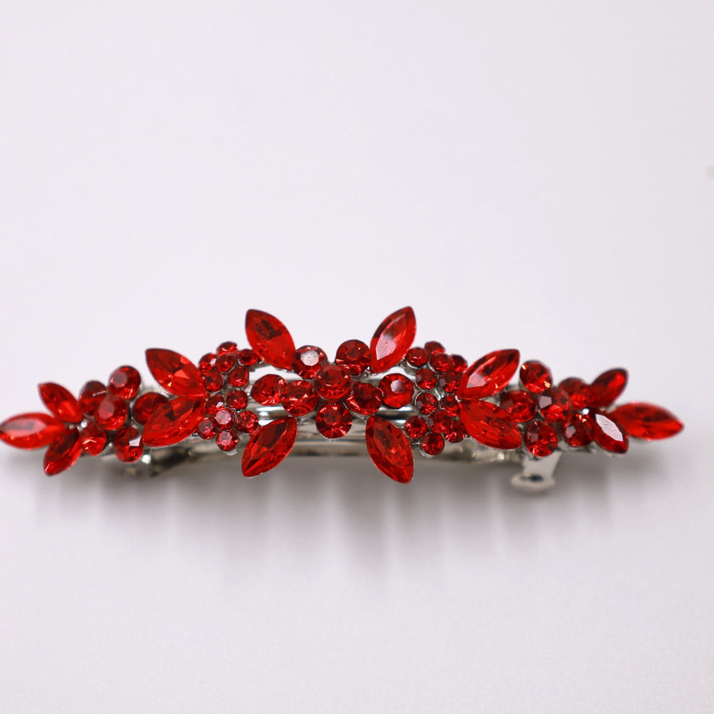 Small Red Crystal Barrette - Symila Fashion