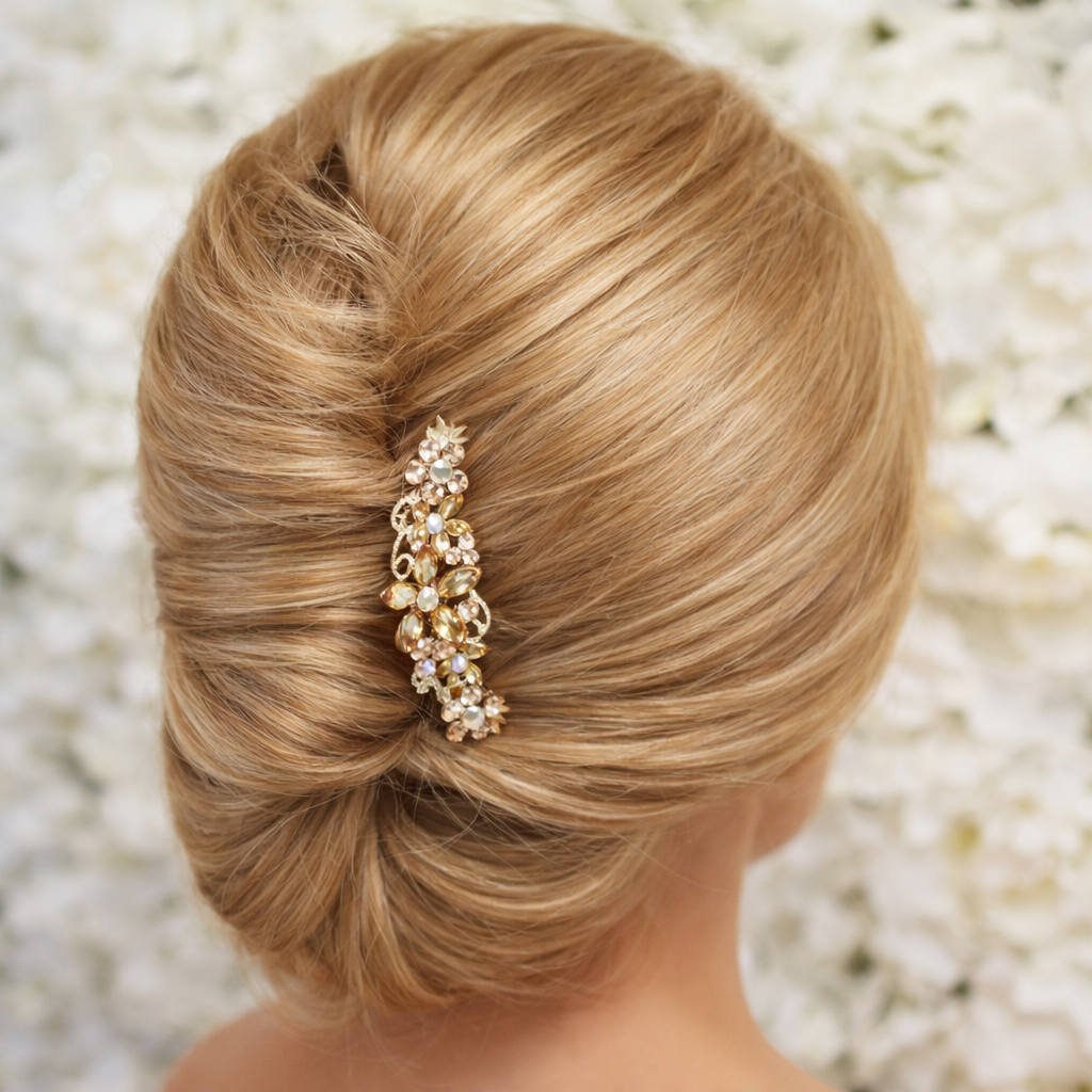 Curved Crystal Hair Comb for Updos | Elegant Wedding Hair Accessory ...