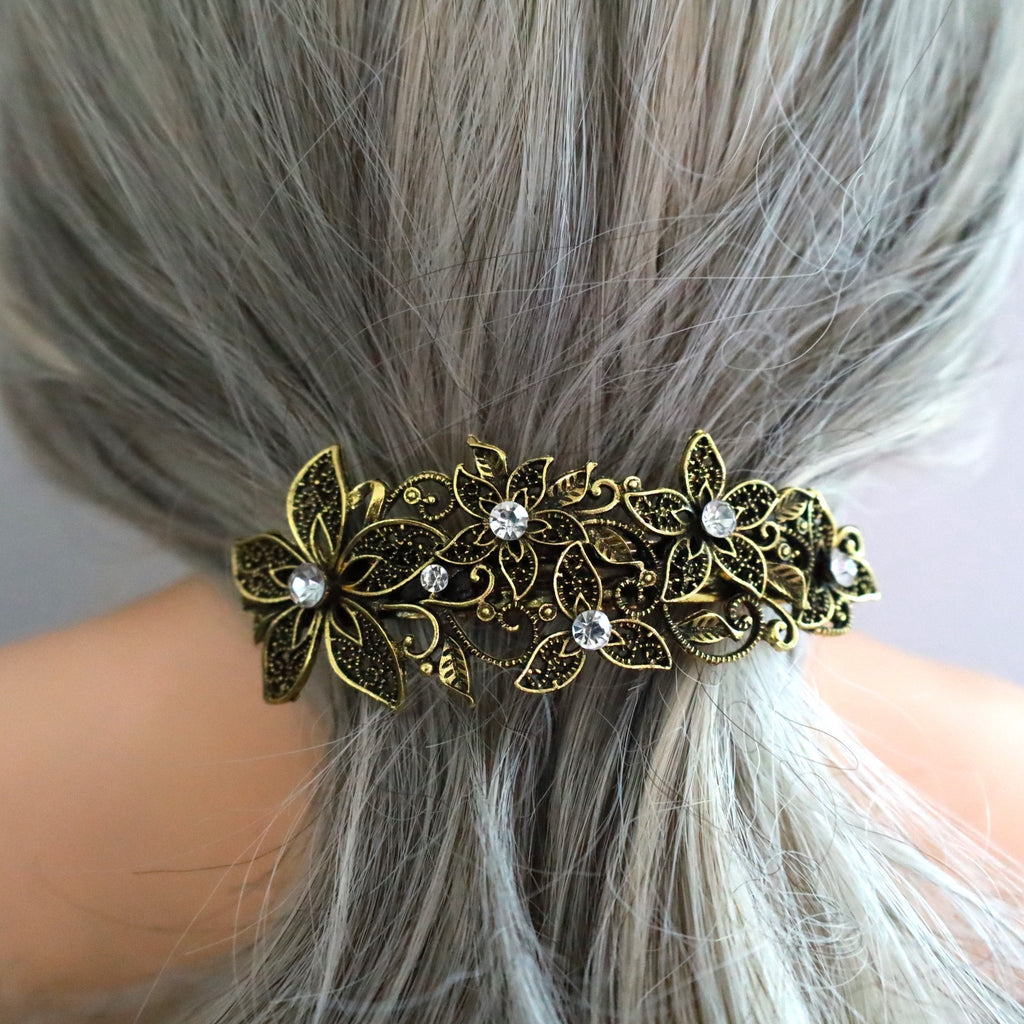 Vintage Style Gold Hair Barrette - Symila Fashion