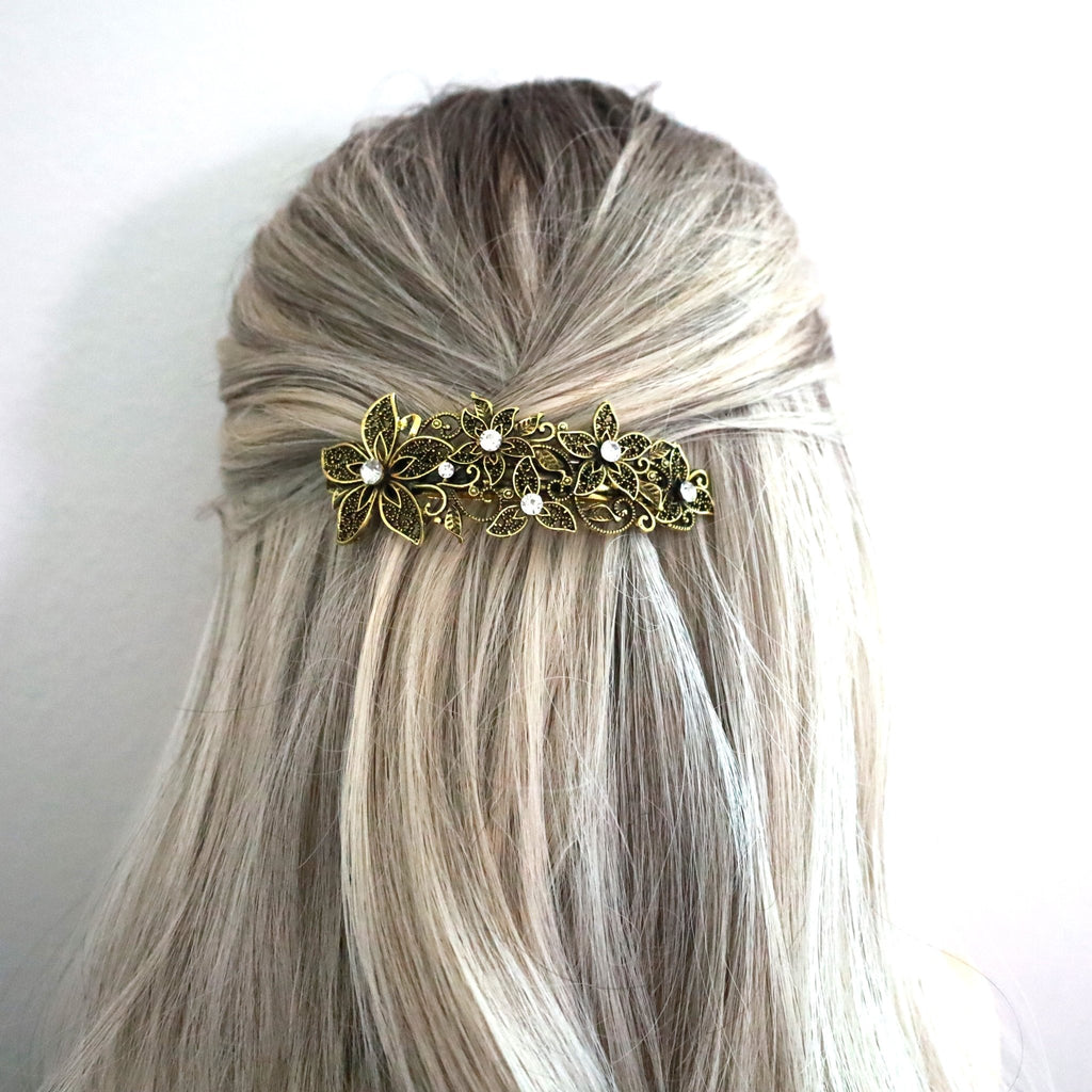Vintage Style Gold Hair Barrette - Symila Fashion
