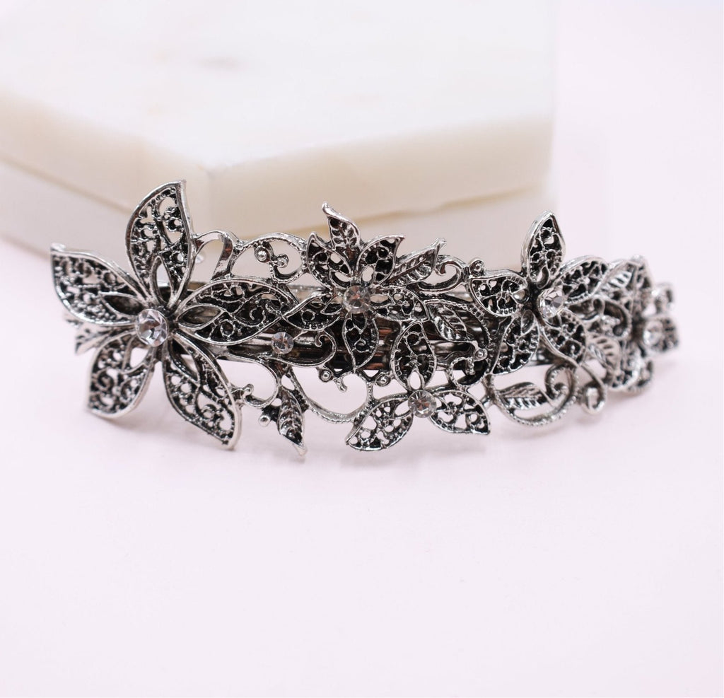 Vintage Style Silver Hair Barrette - Symila Fashion