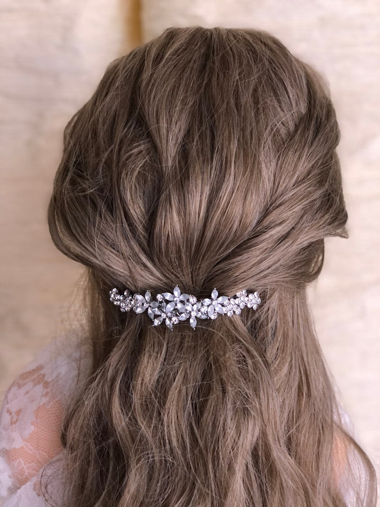 Crystal Floral Hair Barrette - Symila Fashion