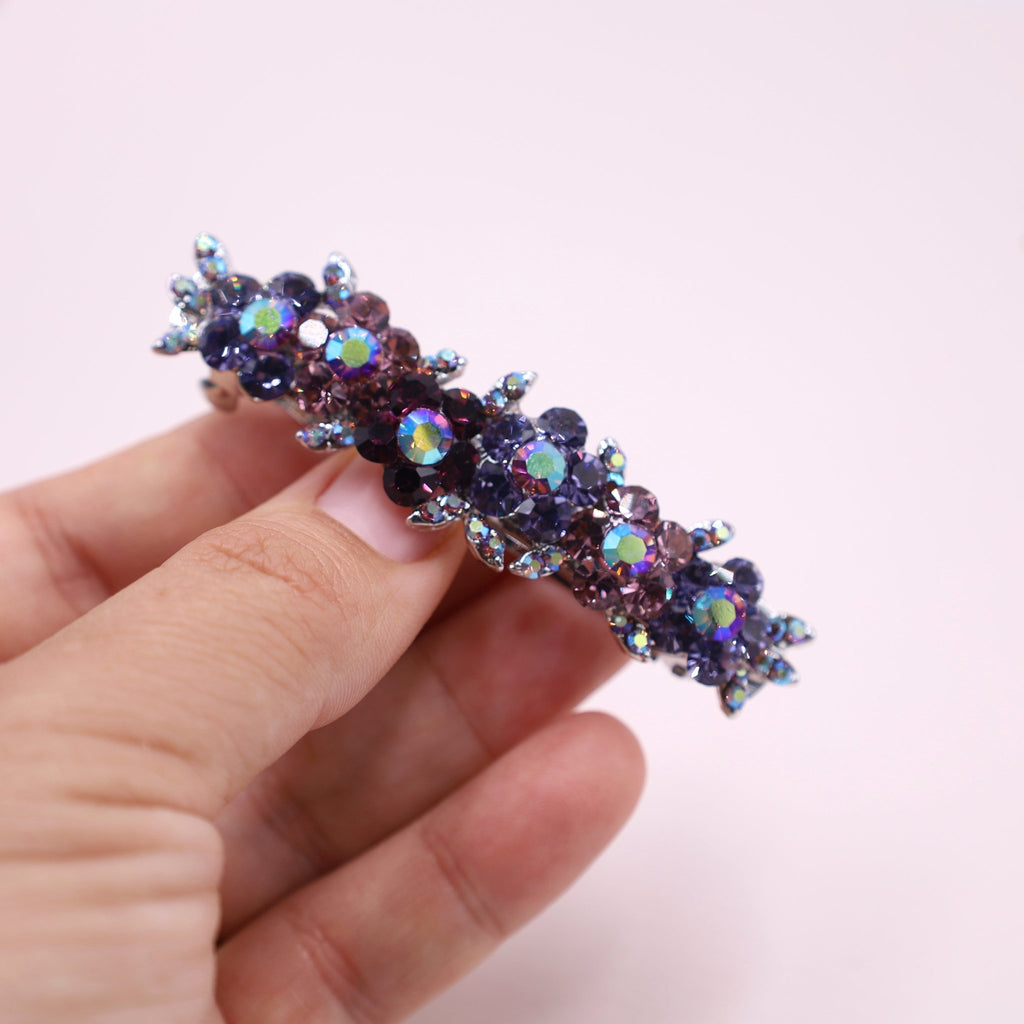 Dazzling Purple Crystal Hair Barrette - Symila Fashion