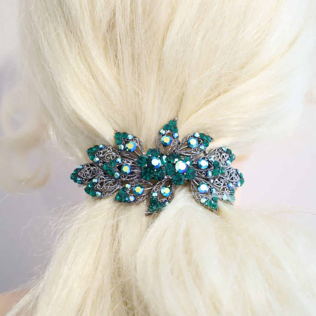 Emerald Green Large Hair Barrette - Symila Fashion
