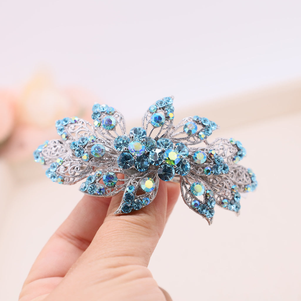 Light Teal Blue/ Aqua Crystal Hair Accessory - Symila Fashion