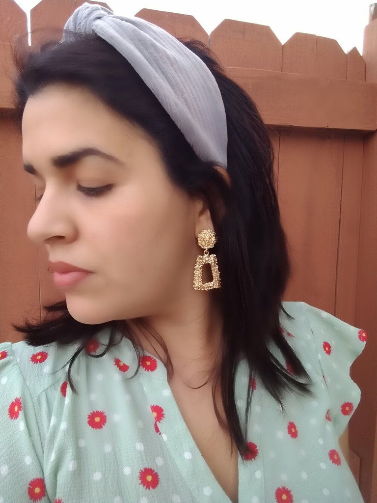 Geometric Gold Alloy Drop Earrings - Symila Fashion#Earrings