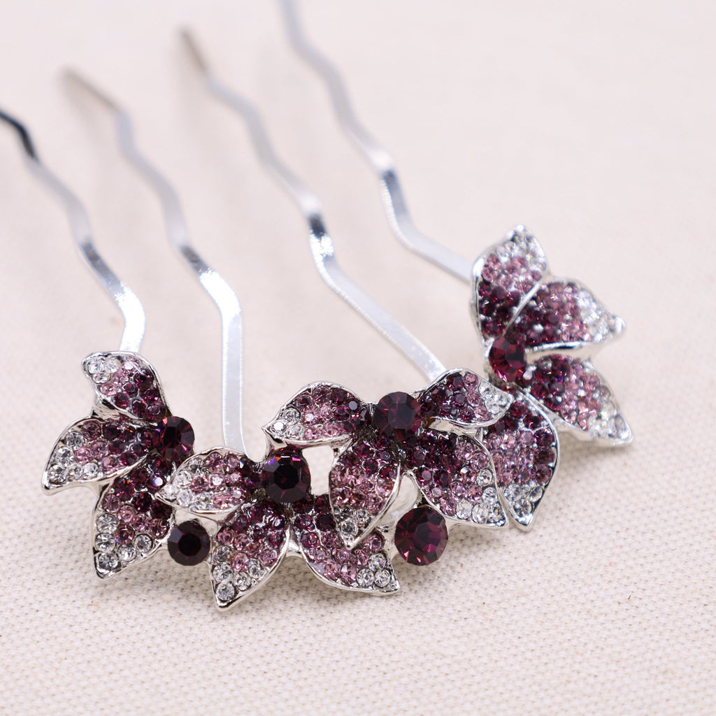 Purple hair accessory for updos and French twists - adding a vibrant touch to your hairstyle.