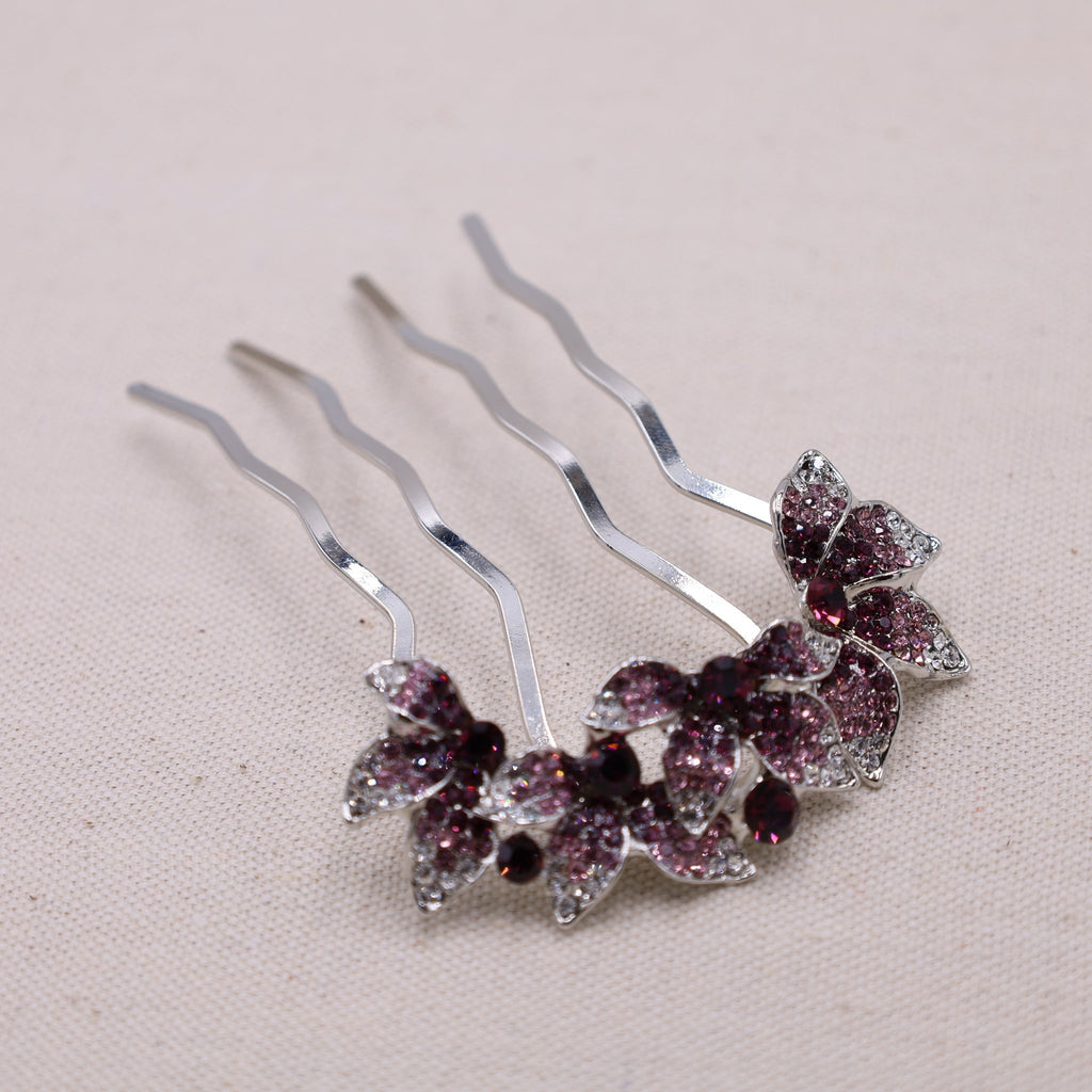 Elegant purple hair accessory for flawless updos and French twists - a stunning addition to any hairstyle.