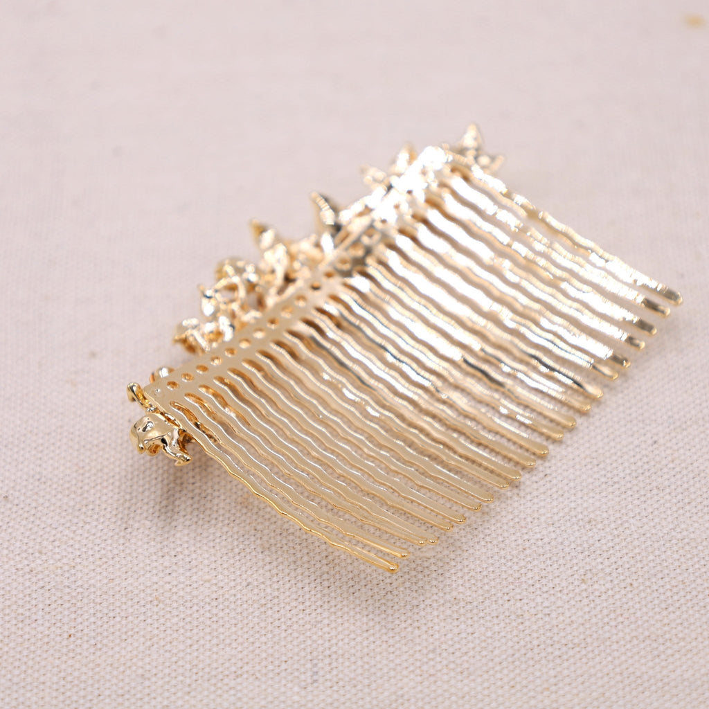 Rose Gold Decorative Side Comb - Symila Fashion