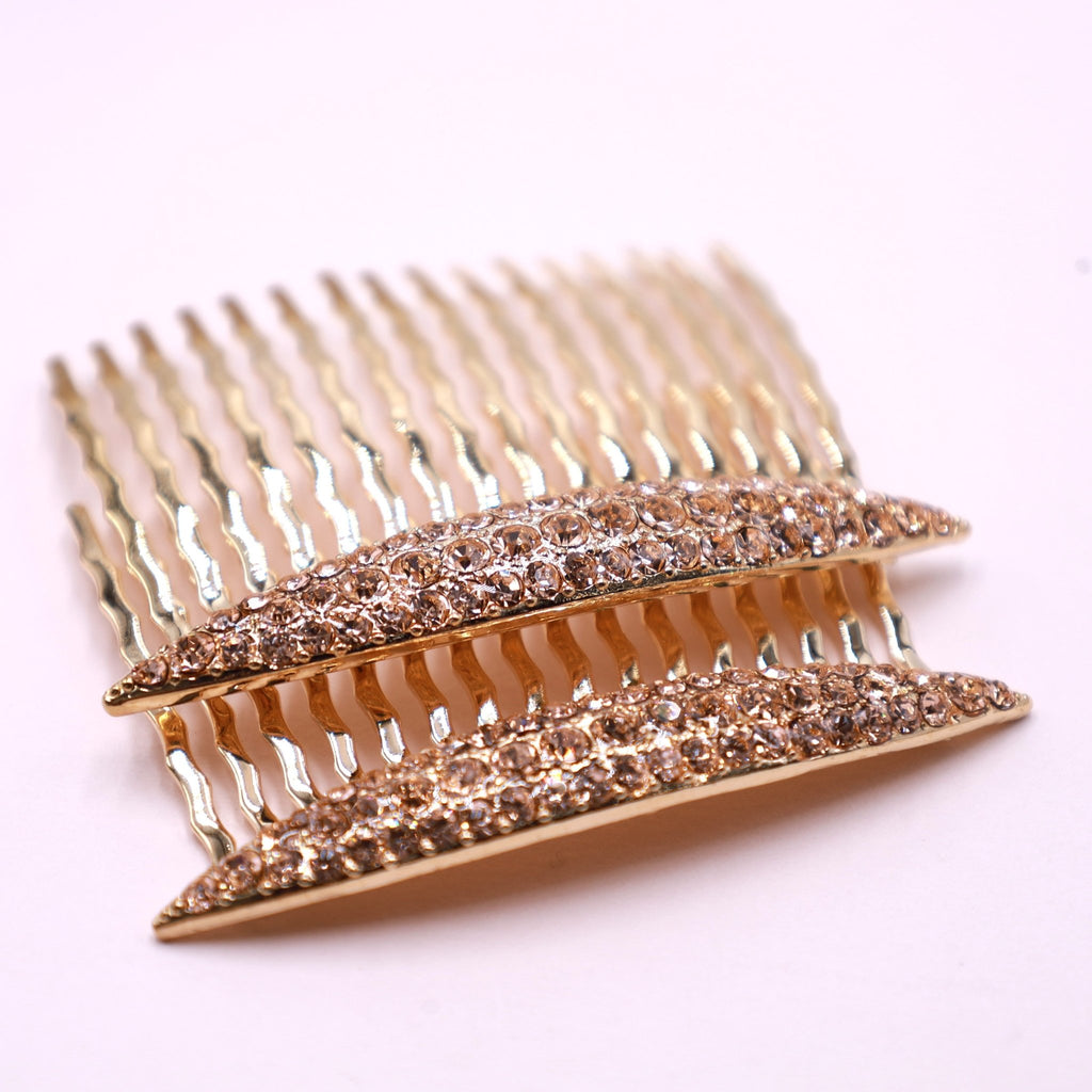 Rose Gold Wedding Crystal Hair Comb Set - Symila Fashion