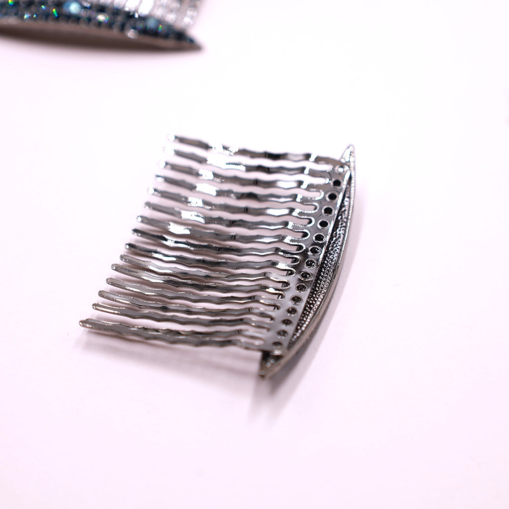 Set of Crystal Marquise Shape Hair Combs - Symila Fashion