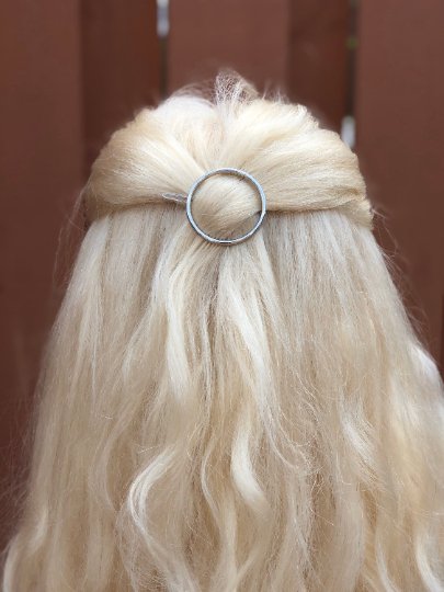 Silver Geometric Circle Hairpin Barrette - Symila Fashion