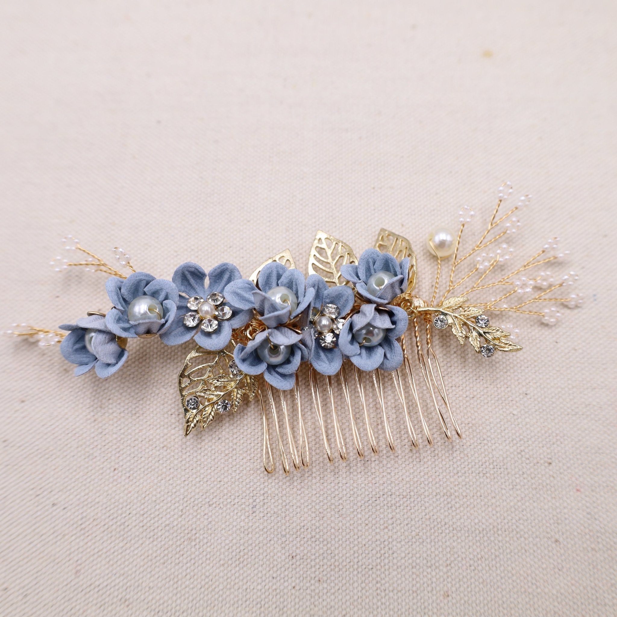 Light hotsell Blue Flower Hair Comb