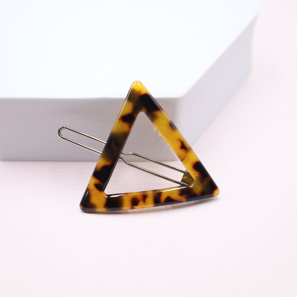 Triangle Geometric Animal Print Hair Pin Barrette - Symila Fashion