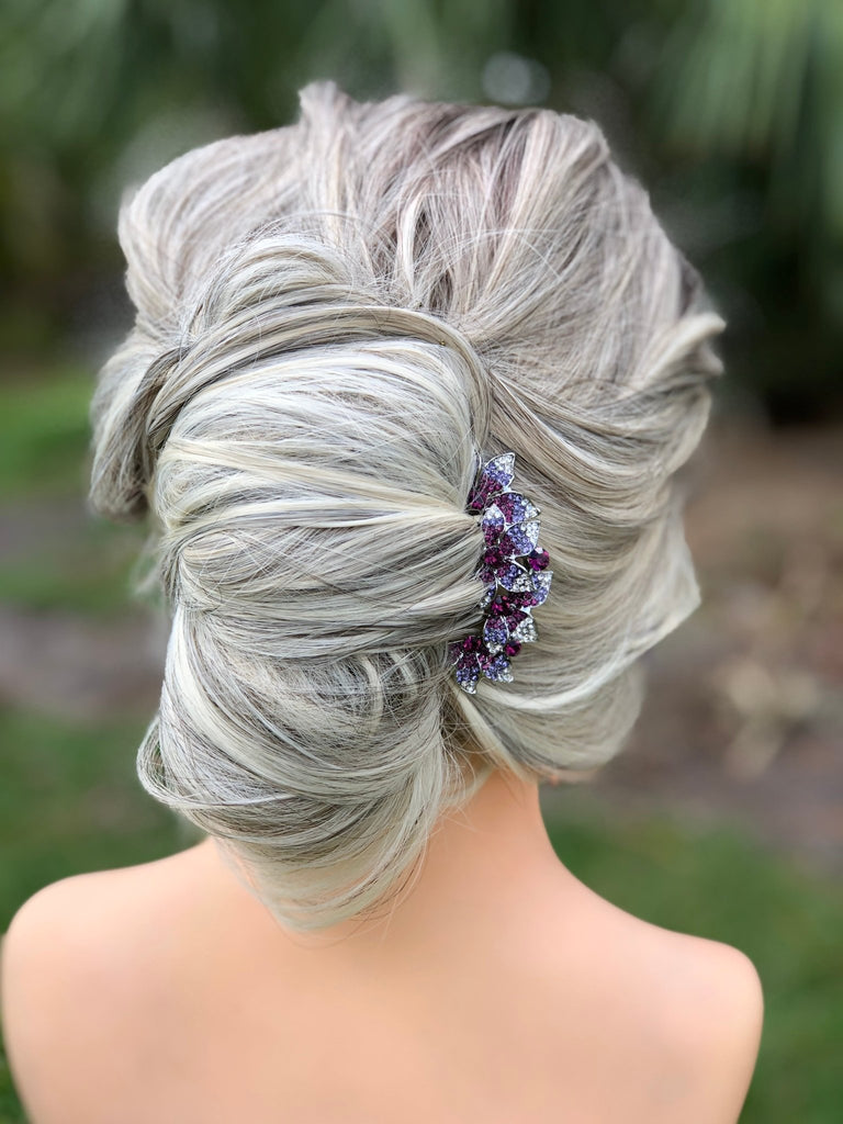 Very Peri Purple Crystal Hair Stick - Symila Fashion